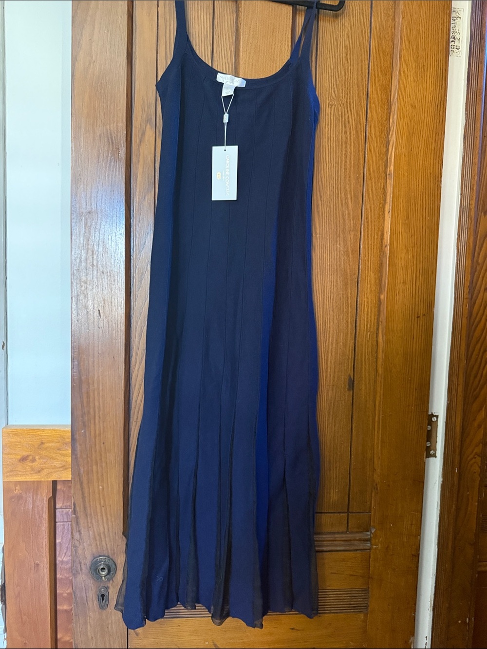 Caroline Constas Midnight Navy Maxi Slip Dress NWT original $300